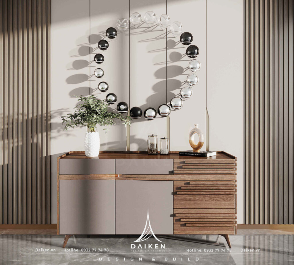 Mẫu thiết kế tủ lối vào đẹp, hiện đại