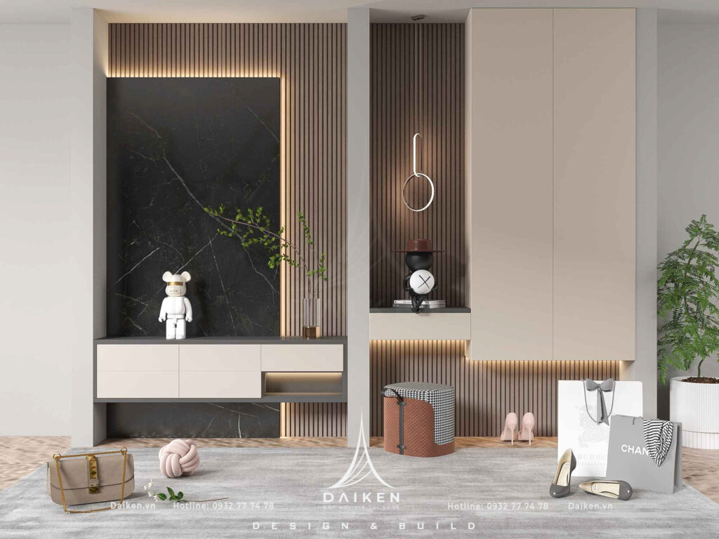 Mẫu thiết kế tủ lối vào đẹp, hiện đại
