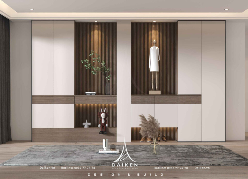 Mẫu thiết kế tủ lối vào đẹp, hiện đại