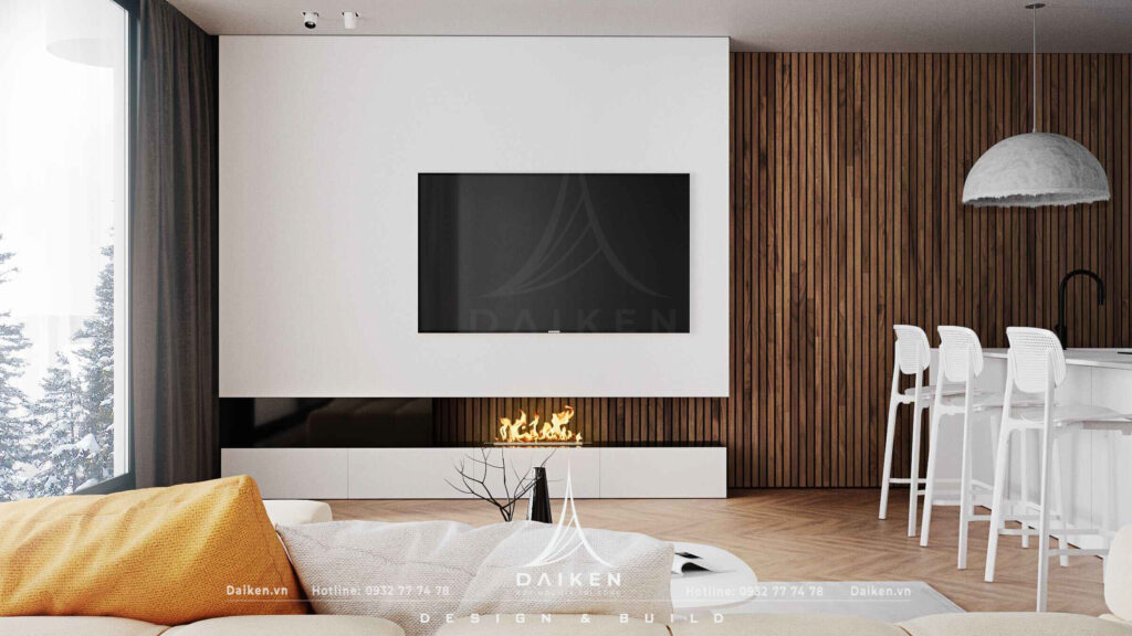 Mẫu vách tivi đẹp, hiện đại