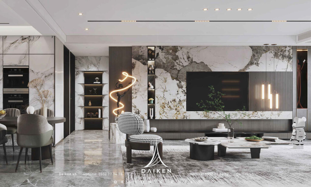 Mẫu vách tivi đẹp, hiện đại