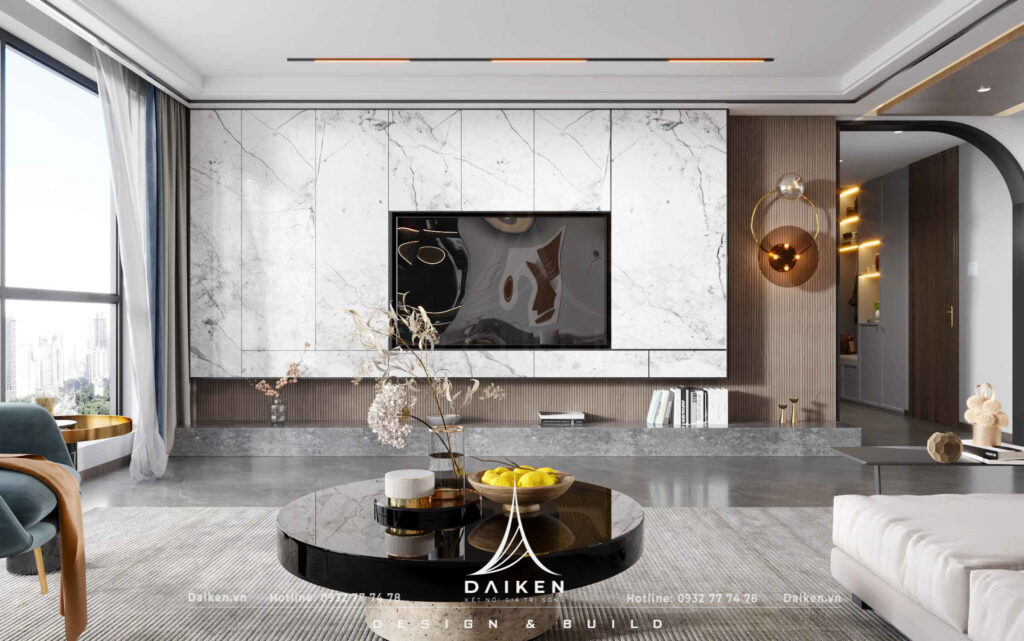 Mẫu vách tivi đẹp, hiện đại