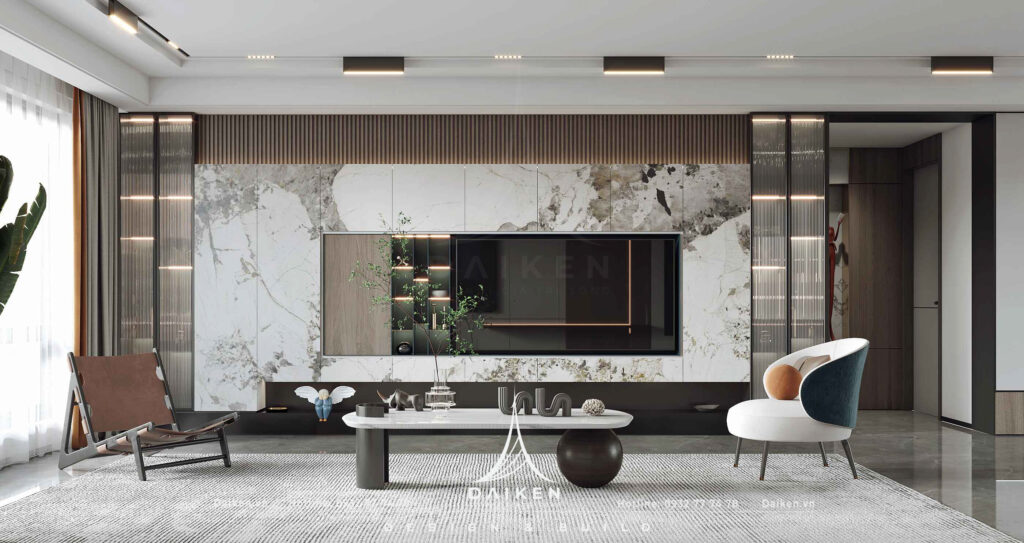 Mẫu vách tivi đẹp, hiện đại