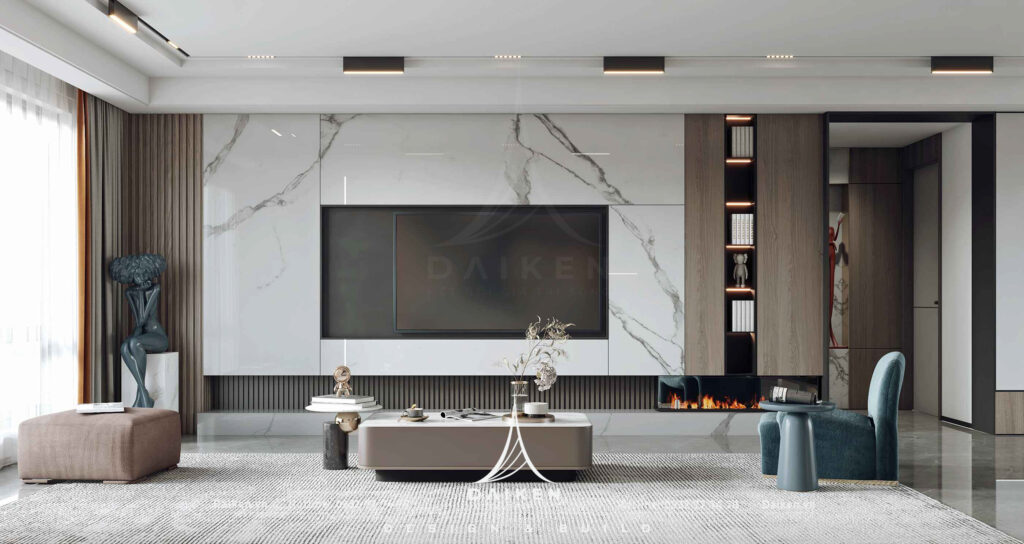 Mẫu vách tivi đẹp, hiện đại