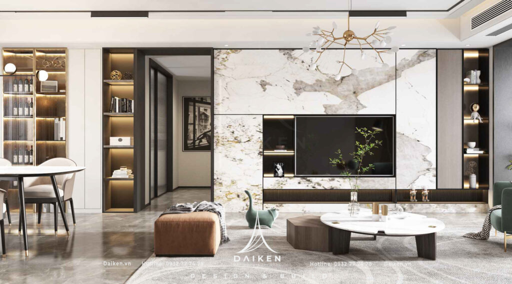 Mẫu vách tivi đẹp, hiện đại