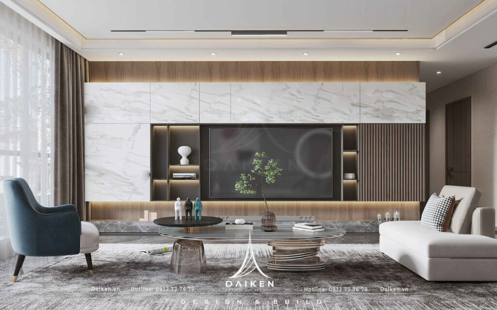 Mẫu vách tivi đẹp, hiện đại