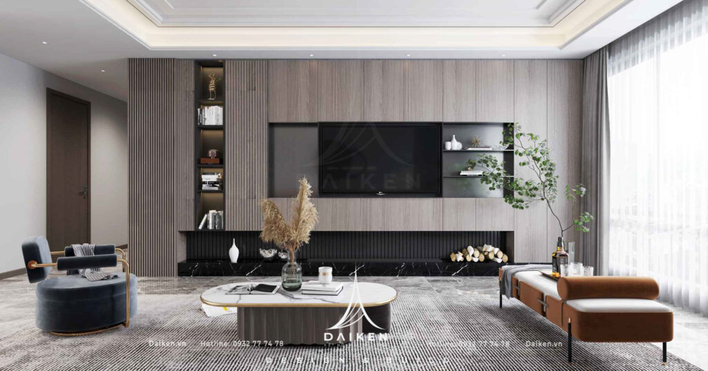 Mẫu vách tivi đẹp, hiện đại