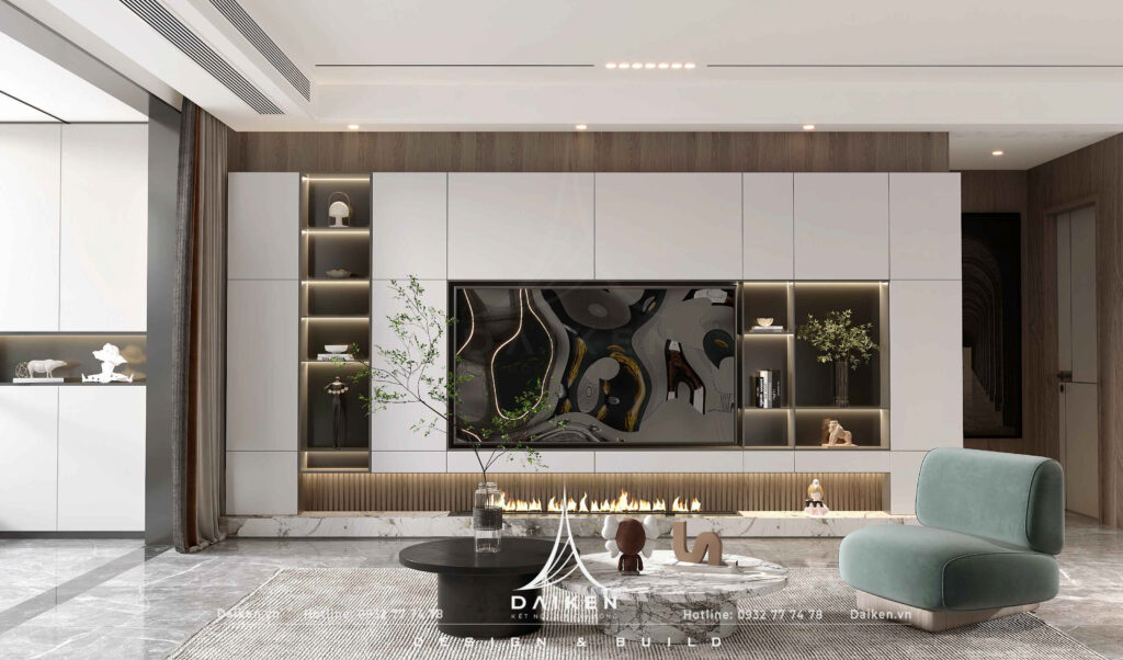 Mẫu vách tivi đẹp, hiện đại