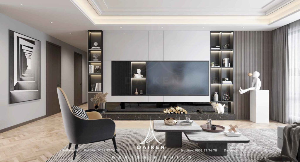 Mẫu vách tivi đẹp, hiện đại
