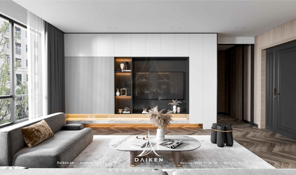 Mẫu vách tivi đẹp, hiện đại