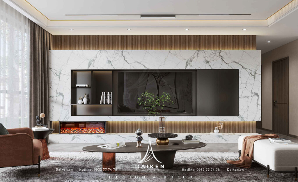 Mẫu vách tivi đẹp, hiện đại