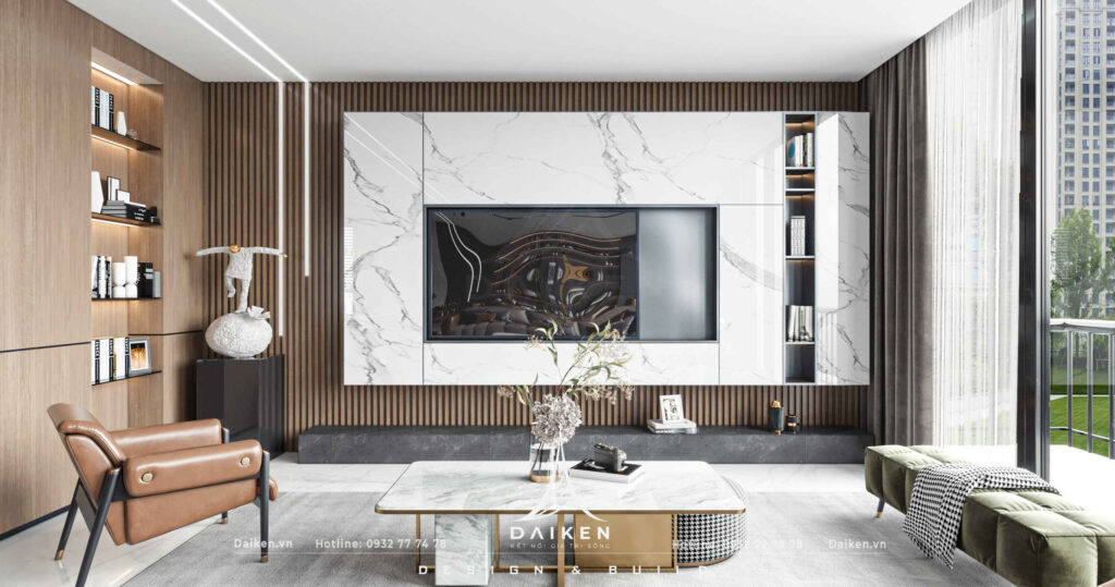 Mẫu vách tivi đẹp, hiện đại