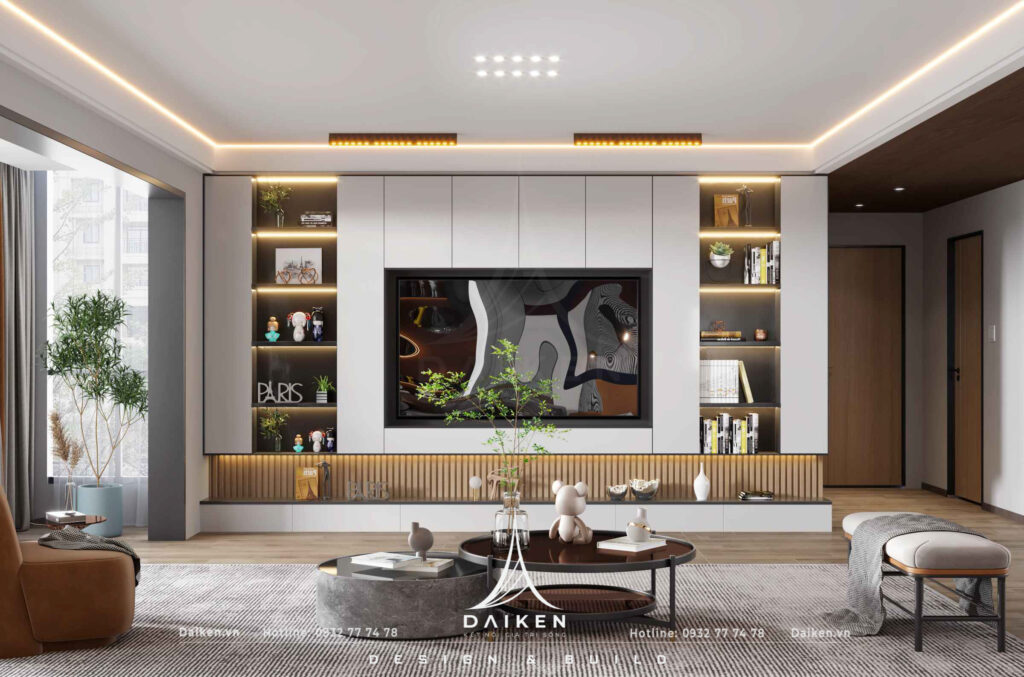 Mẫu vách tivi đẹp, hiện đại