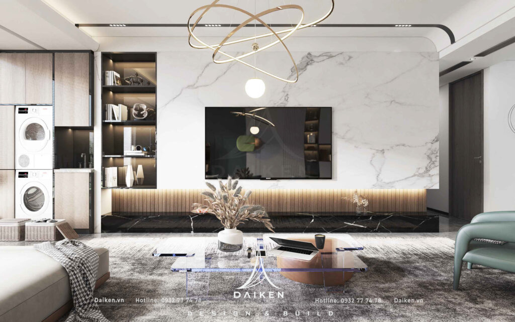 Mẫu vách tivi đẹp, hiện đại