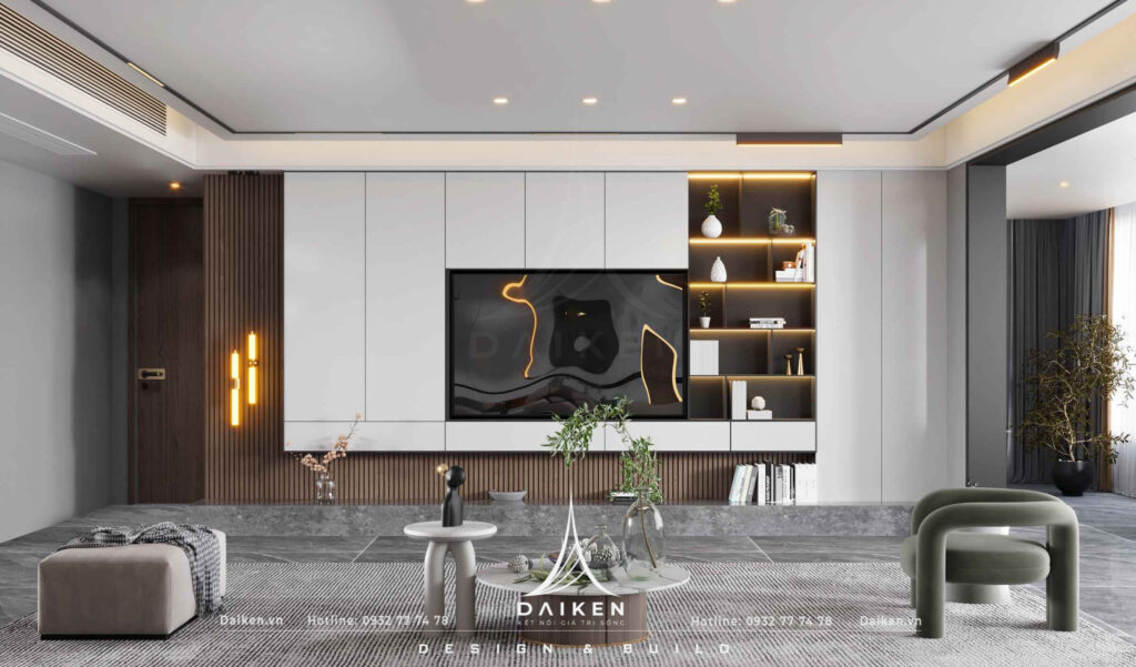 Mẫu vách tivi đẹp, hiện đại