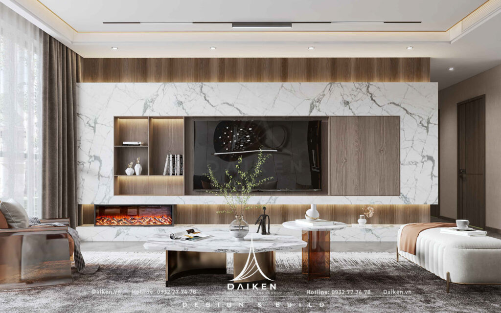 Mẫu vách tivi đẹp, hiện đại