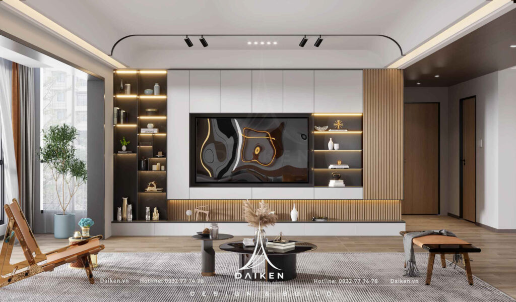 Mẫu vách tivi đẹp, hiện đại