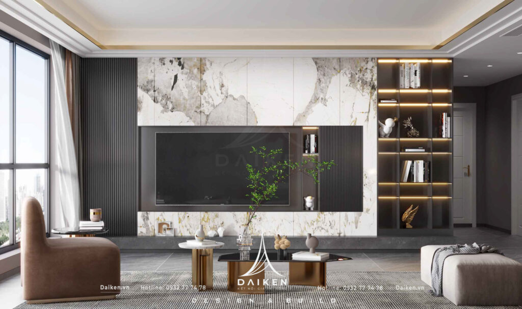 Mẫu vách tivi đẹp, hiện đại