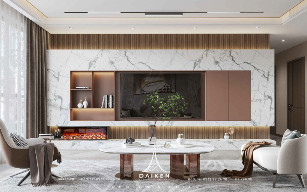 Mẫu vách tivi đẹp, hiện đại