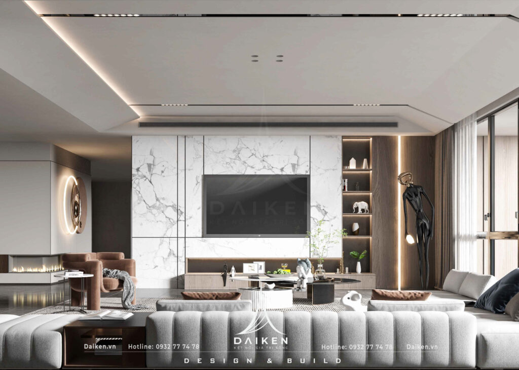 Mẫu vách tivi đẹp, hiện đại