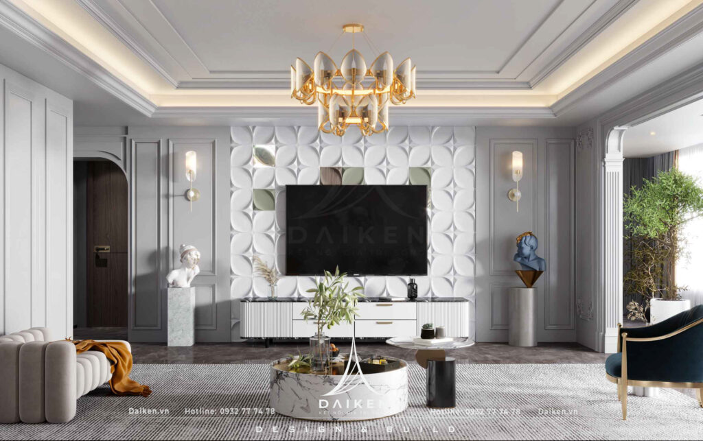 Mẫu vách tivi đẹp, hiện đại