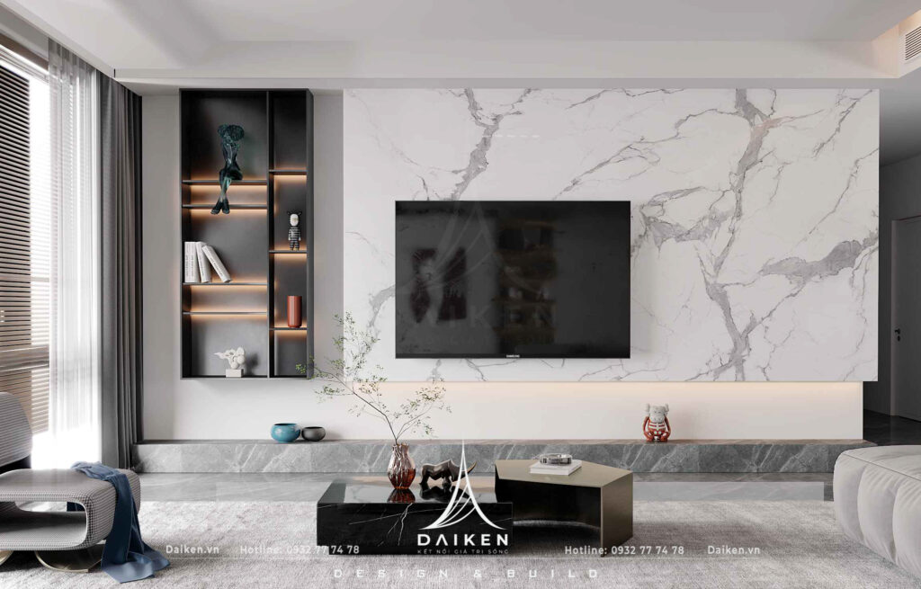 Mẫu vách tivi đẹp, hiện đại