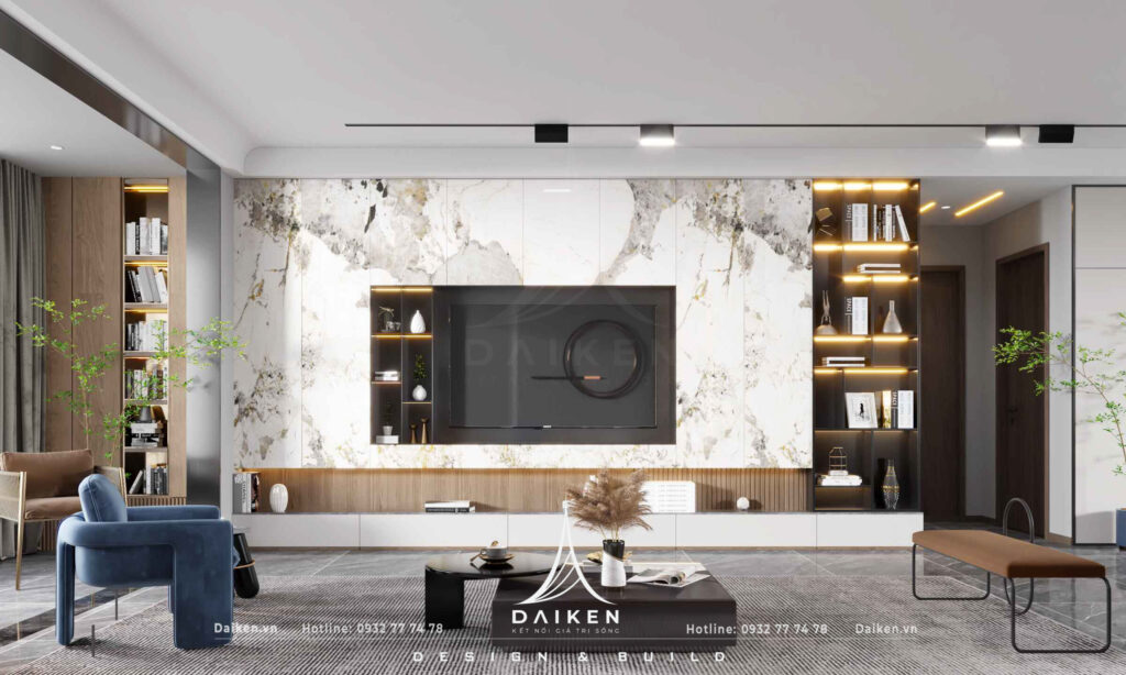 Mẫu vách tivi đẹp, hiện đại