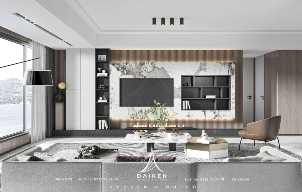 Mẫu vách tivi đẹp, hiện đại