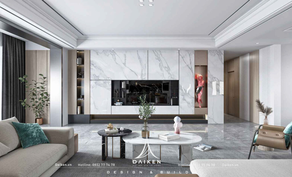 Mẫu vách tivi đẹp, hiện đại