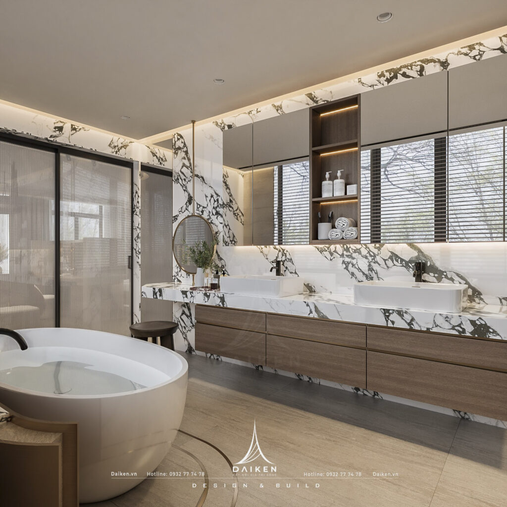 Thiết kế nội thất biệt thự - Nhà vệ sinh phòng ngủ Master