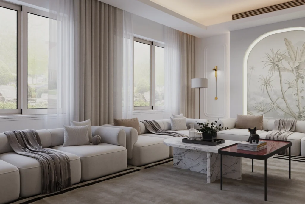 thiết kế sofa biệt thự tân cổ điển