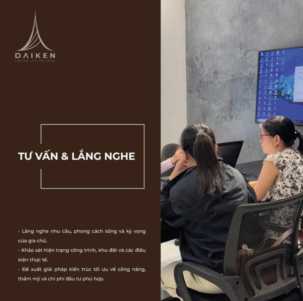 Kiến trúc sư tư vấn bản thiết kế nhà ở trước khi thi công.